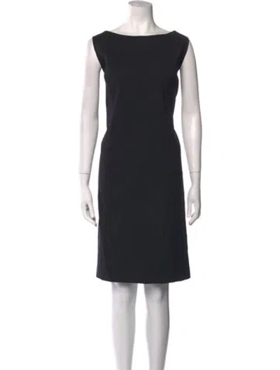 Pre-owned Lafayette 148 Bateau Neckline Knee-length Dress In Black