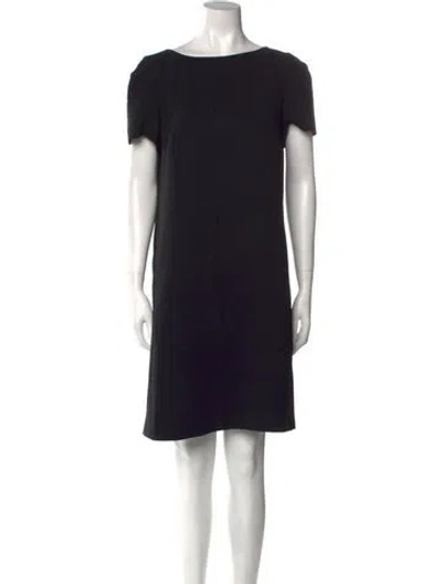 Pre-owned Lafayette 148 Bateau Neckline Knee-length Dress In Black