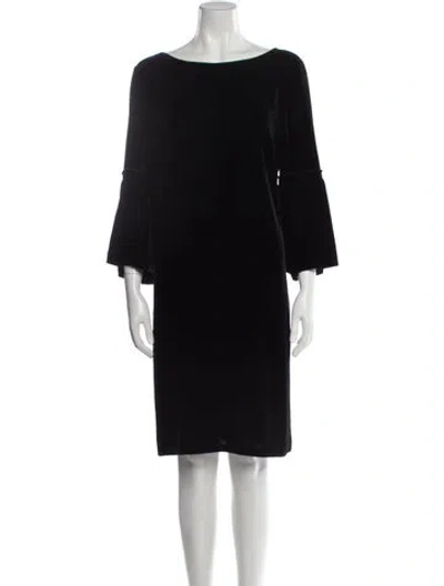 Pre-owned Lafayette 148 Bateau Neckline Knee-length Dress In Black