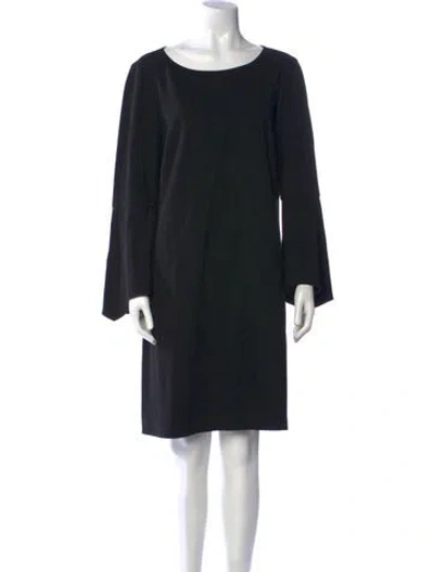Pre-owned Lafayette 148 Bateau Neckline Knee-length Dress In Black