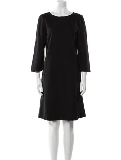 Pre-owned Lafayette 148 Bateau Neckline Knee-length Dress In Black
