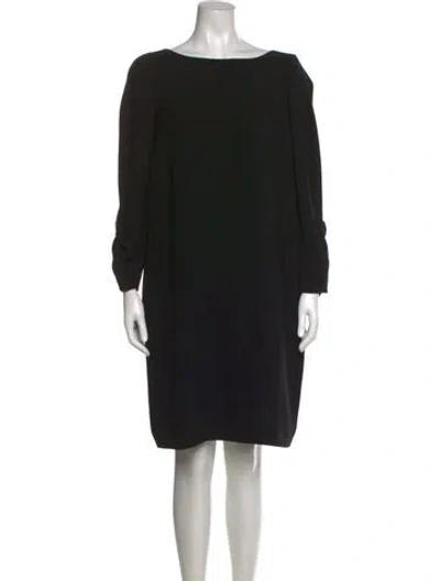 Pre-owned Lafayette 148 Bateau Neckline Knee-length Dress In Black
