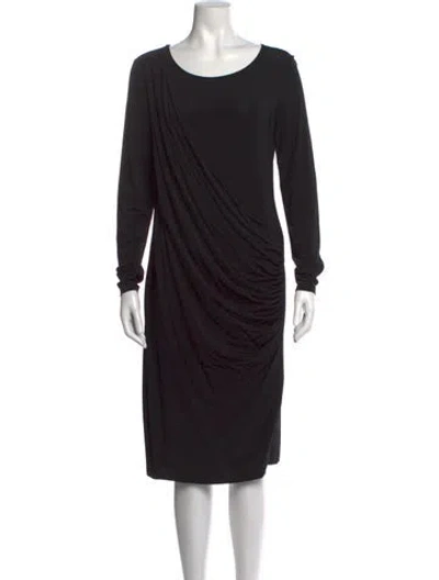 Pre-owned Lafayette 148 Bateau Neckline Knee-length Dress In Black