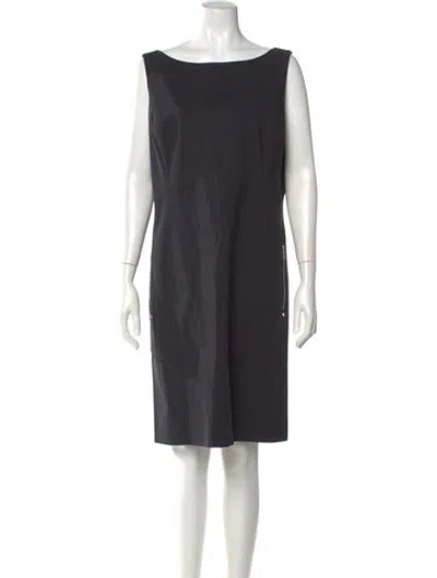 Pre-owned Lafayette 148 Bateau Neckline Knee-length Dress In Black