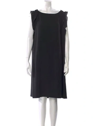 Pre-owned Lafayette 148 Bateau Neckline Knee-length Dress In Black