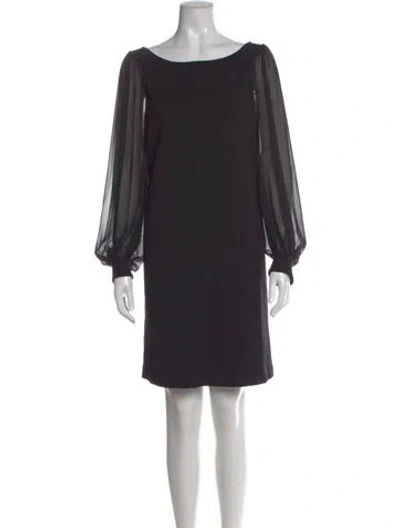 Pre-owned Lafayette 148 Bateau Neckline Knee-length Dress In Black