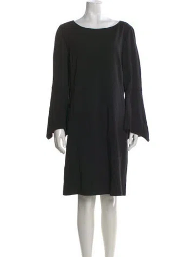 Pre-owned Lafayette 148 Bateau Neckline Knee-length Dress In Black