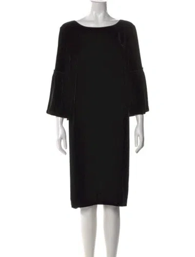 Pre-owned Lafayette 148 Bateau Neckline Knee-length Dress In Black