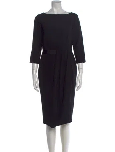 Pre-owned Lafayette 148 Bateau Neckline Knee-length Dress In Black