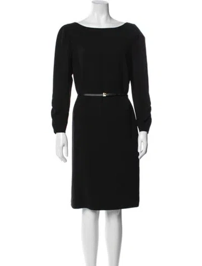 Pre-owned Lafayette 148 Bateau Neckline Knee-length Dress In Black