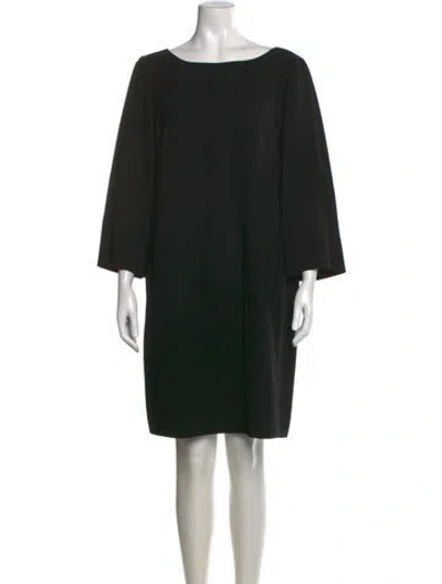 Pre-owned Lafayette 148 Bateau Neckline Knee-length Dress In Black