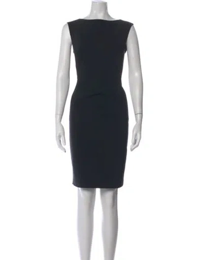 Pre-owned Lafayette 148 Bateau Neckline Knee-length Dress In Black