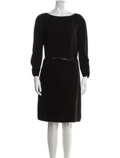 Pre-owned Lafayette 148 Bateau Neckline Knee-length Dress In Black
