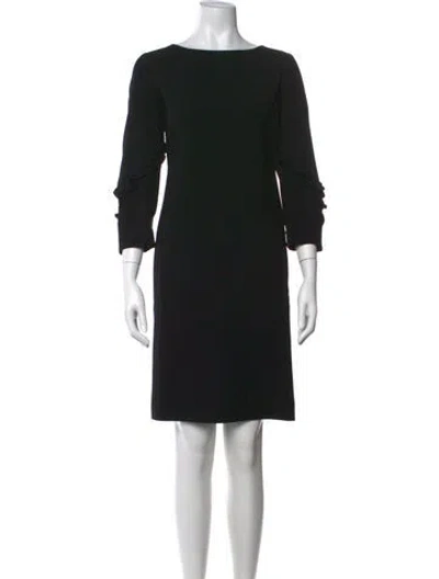 Pre-owned Lafayette 148 Bateau Neckline Knee-length Dress In Black