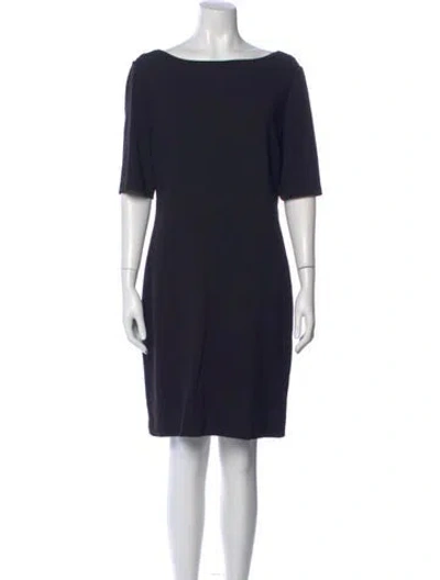 Pre-owned Lafayette 148 Bateau Neckline Knee-length Dress In Blue