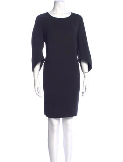 Pre-owned Lafayette 148 Bateau Neckline Knee-length Dress In Blue