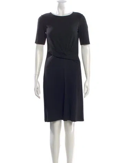 Pre-owned Lafayette 148 Bateau Neckline Knee-length Dress In Blue