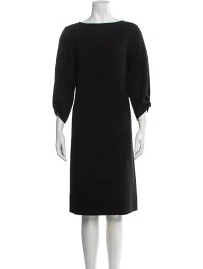 Pre-owned Lafayette 148 Bateau Neckline Knee-length Dress In Blue