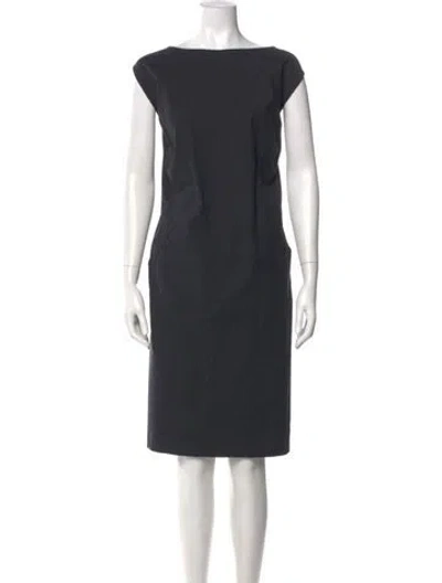 Pre-owned Lafayette 148 Bateau Neckline Knee-length Dress In Blue