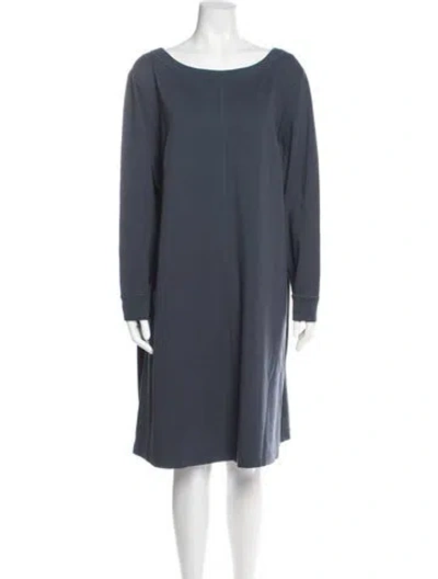 Pre-owned Lafayette 148 Bateau Neckline Knee-length Dress In Blue