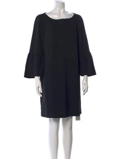 Pre-owned Lafayette 148 Bateau Neckline Knee-length Dress In Blue