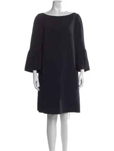 Pre-owned Lafayette 148 Bateau Neckline Knee-length Dress In Blue