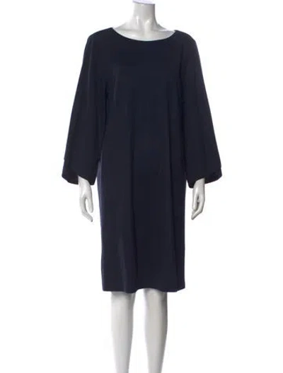 Pre-owned Lafayette 148 Bateau Neckline Knee-length Dress In Blue