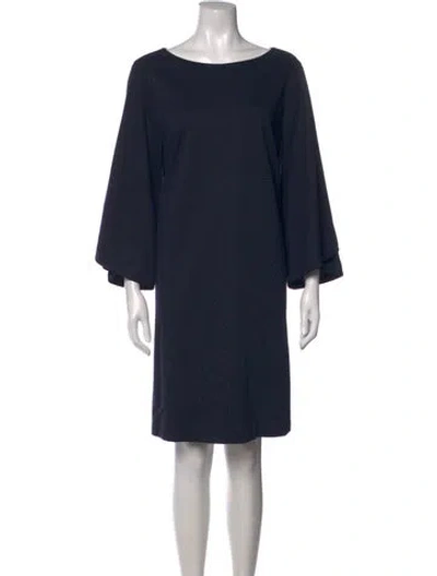 Pre-owned Lafayette 148 Bateau Neckline Knee-length Dress In Blue