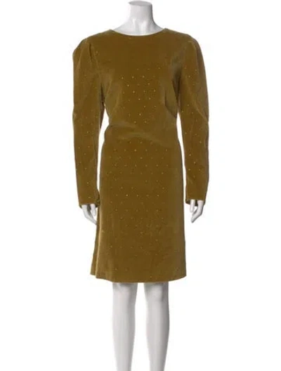 Pre-owned Lafayette 148 Bateau Neckline Knee-length Dress In Gold