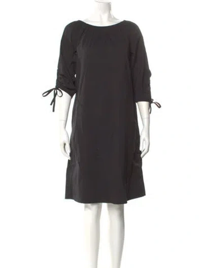 Pre-owned Lafayette 148 Bateau Neckline Knee-length Dress In Gray