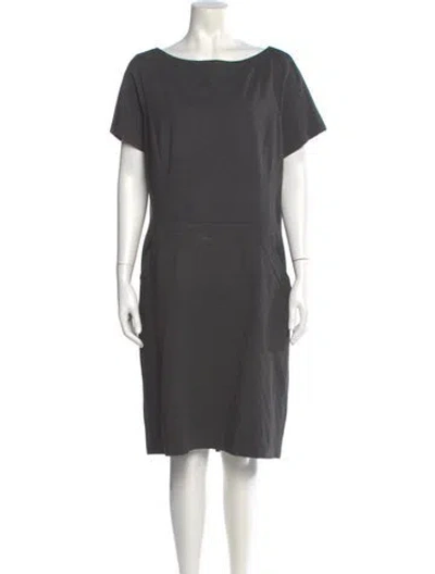 Pre-owned Lafayette 148 Bateau Neckline Knee-length Dress In Gray