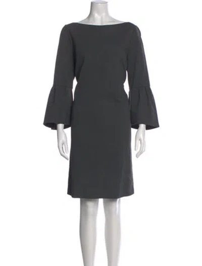 Pre-owned Lafayette 148 Bateau Neckline Knee-length Dress In Gray