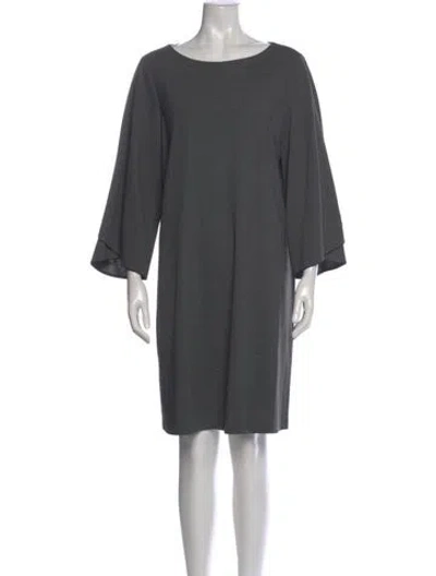 Pre-owned Lafayette 148 Bateau Neckline Knee-length Dress In Gray