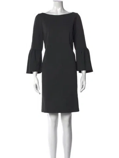 Pre-owned Lafayette 148 Bateau Neckline Knee-length Dress In Gray