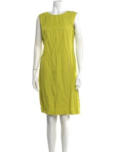 Pre-owned Lafayette 148 Bateau Neckline Knee-length Dress In Green