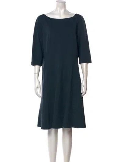 Pre-owned Lafayette 148 Bateau Neckline Knee-length Dress In Green