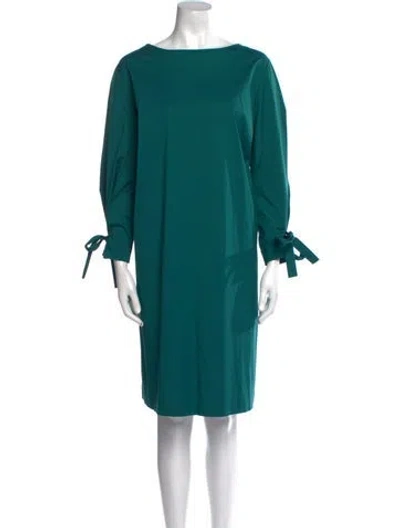 Pre-owned Lafayette 148 Bateau Neckline Knee-length Dress In Green