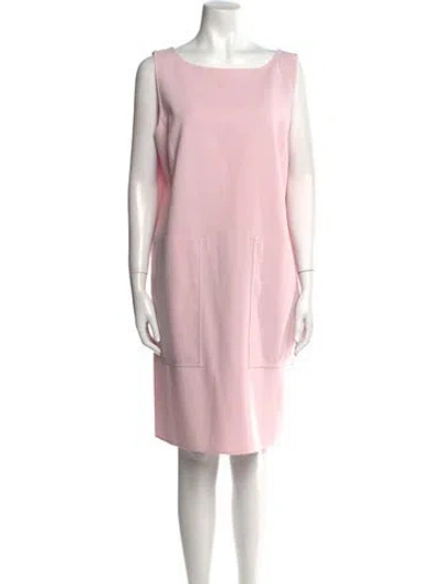 Pre-owned Lafayette 148 Bateau Neckline Knee-length Dress In Pink