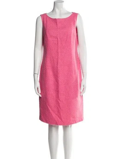 Pre-owned Lafayette 148 Bateau Neckline Knee-length Dress In Pink