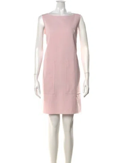 Pre-owned Lafayette 148 Bateau Neckline Knee-length Dress In Pink