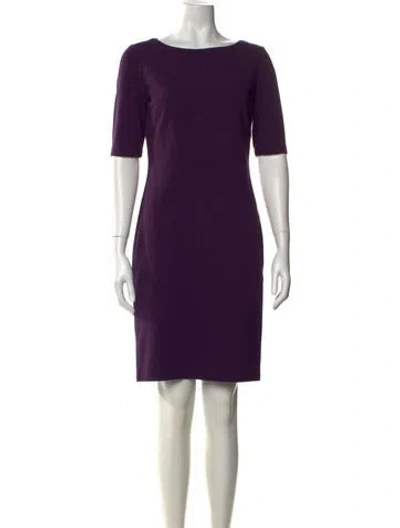 Pre-owned Lafayette 148 Bateau Neckline Knee-length Dress In Purple