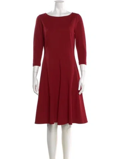 Pre-owned Lafayette 148 Bateau Neckline Knee-length Dress In Red