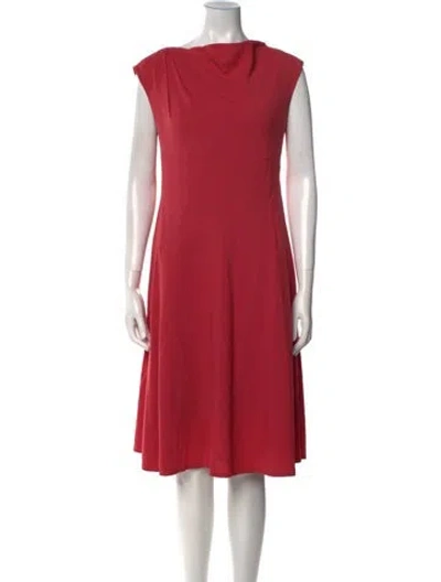 Pre-owned Lafayette 148 Bateau Neckline Knee-length Dress In Red