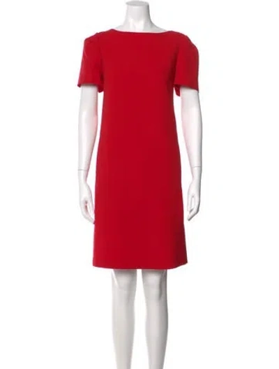 Pre-owned Lafayette 148 Bateau Neckline Knee-length Dress In Red