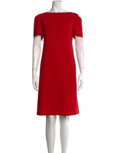Pre-owned Lafayette 148 Bateau Neckline Knee-length Dress In Red
