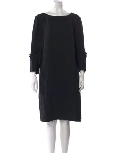 Pre-owned Lafayette 148 Bateau Neckline Knee-length Dress W/ Tags In Black