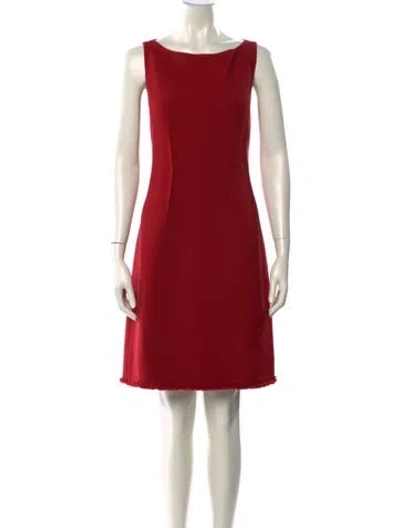 Pre-owned Lafayette 148 Bateau Neckline Knee-length Dress W/ Tags In Red