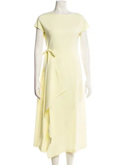 Pre-owned Lafayette 148 Bateau Neckline Long Dress W/ Tags In Green