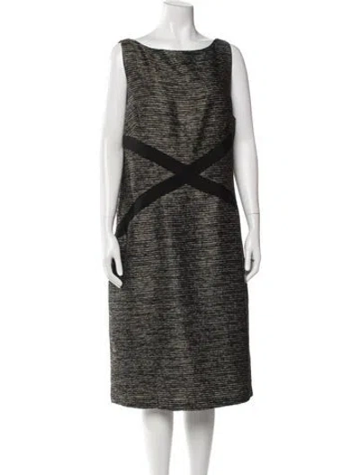 Pre-owned Lafayette 148 Bateau Neckline Midi Length Dress In Blue