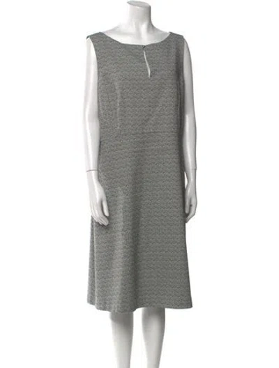 Pre-owned Lafayette 148 Bateau Neckline Midi Length Dress In Gray